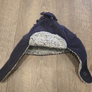 GAP Navy and Gray Kids Fleece Hat and mitts